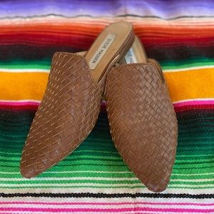 Steve Madden Mattie Brown Dark Brown Woven Mules